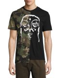 Dissociative Printed Patchwork T-Shirt, Black/Camo