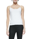 Scoop-Neck Jersey Cami, White