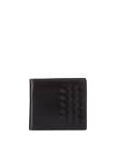 Intrecciato Shiny Leather Bi-Fold Wallet, Black