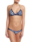 Ipanema Printed Triangle-Cup Swim Top, Midnight