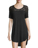 Arizona Scoop-Neck Sleepshirt, Black