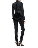 Rome Two-Button Peplum Jacket, Black