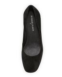 Palace Suede Block-Heel Pump, Black