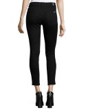 Ankle Skinny Jeans w/Zip Pockets, Black