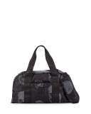 Crystal Skull Gym Duffle Bag, Black/Silver