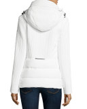 Hooded Quilted Down Jacket, White