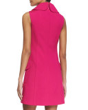 Sleeveless Collared Pocket Dress, Geranium