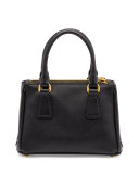 Saffiano Lux Micro Tote Bag w/Shoulder Strap, Black (Nero)