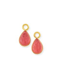 19k Gold Small Intaglio Earring Pendants, Pink
