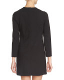 Long-Sleeve Faux-Wrap Dress
