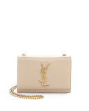Monogram Leather Crossbody Bag, Cream