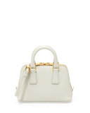 Mini Saffiano Promenade Bag, White (Talco)
