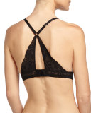Lulu Racerback Soft Lace Bra, Black