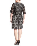Dora Half-Sleeve Crochet Dress, Plus Size 