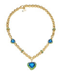 Hearts Desire Topaz & Sapphire Necklace with Diamonds in 18K Gold