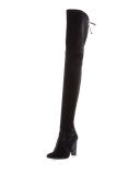 Alllegs Velvet Over-the-Knee Boot, Nero