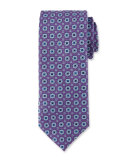 Woven Medallion Silk Tie, Purple