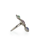 Sadie Three-Stone Ring, Crazy Quilt