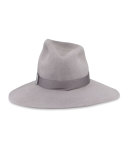 Drake Wool Wide-Brim Fedora Hat, Silver