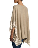 Optique Striped Poncho, Wheat/Natural