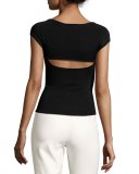 Irina Cutout Stretch Top, Jet