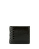 Intrecciato Leather & Snakeskin Wallet, Black