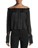 Brooke Off-the-Shoulder Geometric Lace Top