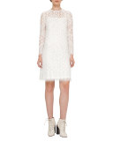 Geometric Lace Shift Dress 