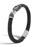 Legends Cobra Silver Lava Head Bracelet, Size Medium