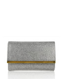 Guilia Fully Beaded Clutch Bag, Silver/Antiqued Gold