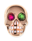 14K Rose Gold Gemstone Skull Single Stud Earring