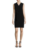 Hardy V-Neck Ruffle Dress, Black