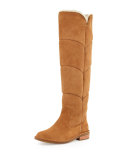 Samantha Quilted Tall Boot, Chestnut