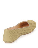 Napa Intrecciato Woven Smoking Slipper, Camel