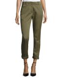 Coach Cuffed Twill Pants, Olive