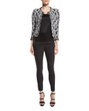 Bi-Stretch Scuba Cropped Leggings, Caviar