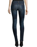 Low-Rise Skinny Embroidered Jeans, Baker