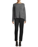Melange Mesh Boxy Sweater, Ash