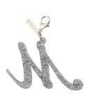 Alphabet M Bag Charm, Starlight Silver