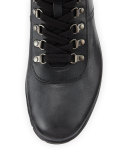 Lugged Leather Hiking Boot, Black