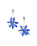 crystal flower drop earrings