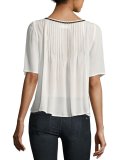Blake Pintuck Top, Cream