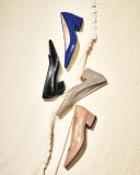 Largo Patent Low-Heel Pump, Ultramarine
