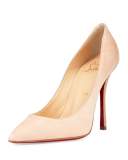 Decoltish Suede 100mm Red Sole Pump, Doudou
