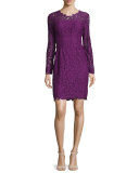 Bellamy Lace Long-Sleeve Dress, Garnet