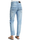 Distressed Boyfriend Jeans, Light Denim