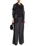 Monili-Tank Off-the-Shoulder Sweater, Anthracite