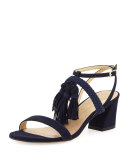 Tasselmania Suede City Sandal, Nice Blue