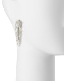 18K White Gold Diamond Feather Earrings