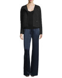 Quincy Quilted Snap-Front Jacket, Black